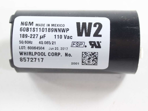 Capacitor, Motor Start – Part Number: WP8572717