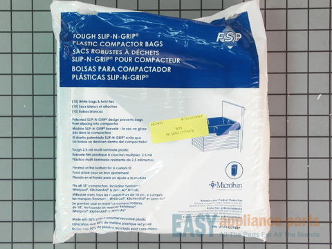 18" Trash Compactor Bags - 15 Pack – Part Number: W10165296RP