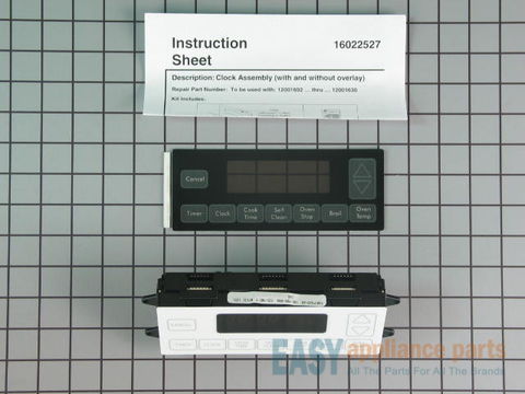 Electronic Control with Overlay - Black – Part Number: 12001617