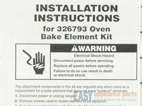 Bake Element - 240V 2500W – Part Number: 326793