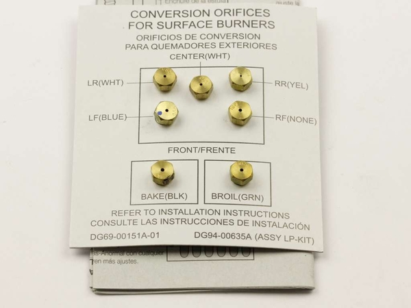 Liquid Propane Conversion Kit – Part Number: DG94-00635A